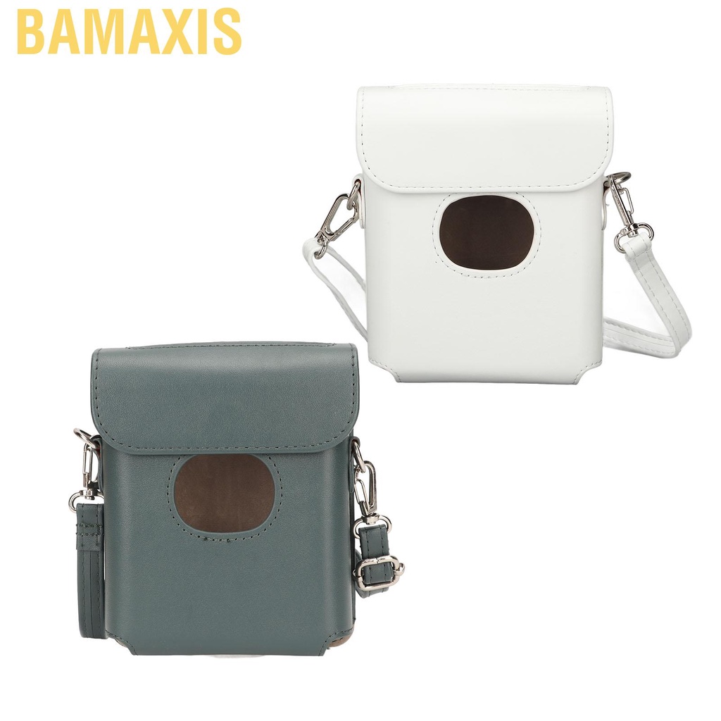 Bamaxis PU Leather Carrying Case Vintage Anti Scratch Camera Bag with Shoulder Strap for FujiFilm Instax Square Link Smartphone Printer