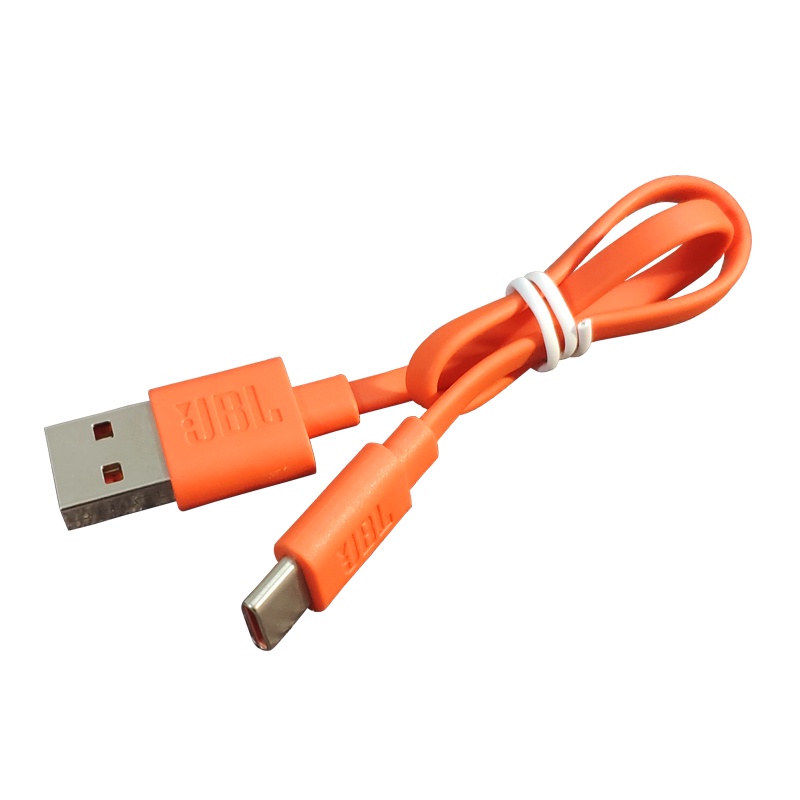 สายชาร์จ JBL สายไฟ USB-C สายชุดหูฟังบลูทูธ ลําโพง Type-C ชาร์จสายสั้น สีส้ม 24 ซม.
