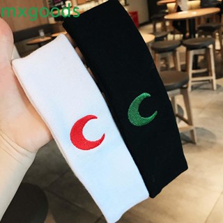 MXGOODS Soft Moon Headband Wash Face Dance Headwrap Sport Hairband Women Embroidery Elastic Kpop Yoga Girls Knitted/Multicolor