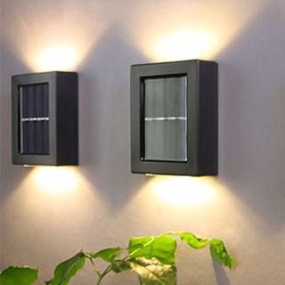 BD-2LED  ไฟเหลือง  Solar light 2 LED ติดรั้วบ้าน เพิ่มความสวยงาม