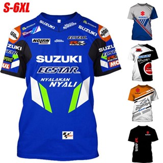 เสื้อยืด พิมพ์ลายรถจักรยานยนต์ Suzuki Moto-GP Ecstar 3D แฟชั่นฤดูร้อน สําหรับผู้ชาย 2023