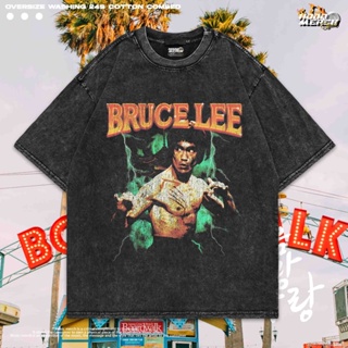 เสื้อยืดพิมพ์ลายแฟชั่น เสื้อยืด พิมพ์ลาย Bruce LEE VINTAGE ขนาดใหญ่ | เสื้อยืด ขนาดใหญ่ | เสื้อยืด ซักได้ | ทรายล้าง | B