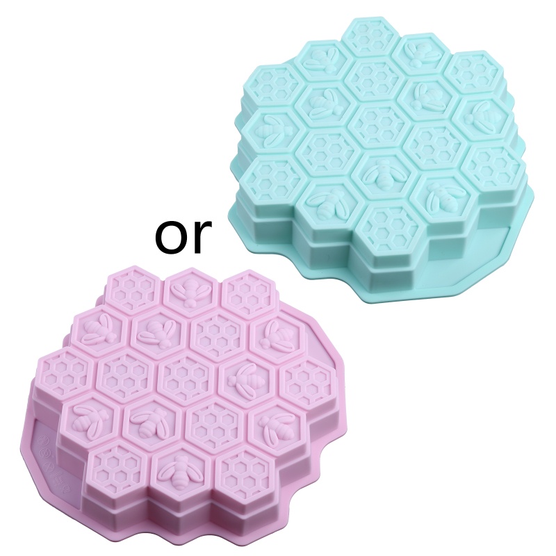 KIN 19 เซลล์ Bee Honeycomb รูปสบู่แม่พิมพ์ซิลิโคน Bee Hive Moulds สําหรับโฮมเมด DIY เค้กมูส Jelly Ca