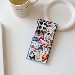 CASETIFY เคสโทรศัพท์มือถือ TPU นิ่ม แบบใส กันกระแทก ลายสติกเกอร์อารมณ์ หลากสี สําหรับ Samsung Galaxy S23 Ultra S21 S22 Plus S20 S22 Ultra S20+