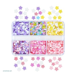 【seve*】 Flower Glitter Nail Sequins,Mixed Flower Resin Mold Fillers for DIY Crafts