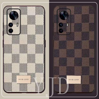 Yjd เคสโทรศัพท์มือถือแบบนิ่ม กันกระแทก ลายตารางหมากรุก หรูหรา สําหรับ Xiaomi 12T K50 Ultra