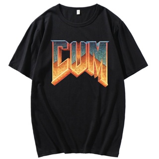 Doom Cum เสื้อ Vintage Graphic Tee เสื้อผู้หญิง Tshirt ผู้ชายแฟชั่นฤดูร้อนแขนสั้นเสื้อยืดผู้ชายเสื้อ Unisex Streetwear