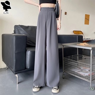 COCOTh ---Womens Suit Pants Korean Loose High Waist Wide Leg Pants Thin and Drape Pants Straight Casual Pants