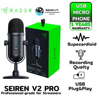 COINSคืน15%⚡FB9JMZV6⚡ RAZER SEIREN V2 PRO PROFESSIONAL-GRADE USB MICROPHONE FOR STREAMERS - ประกัน 1 ปี