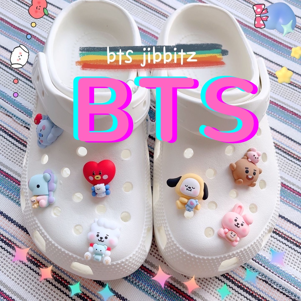สติกเกอร์ ลาย BTS croc jibitz BTS สําหรับตกแต่ง diy
