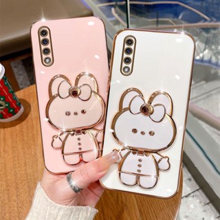 เคสโทรศัพท์มือถือ ซิลิโคนนุ่ม ลายการ์ตูนกระต่ายน่ารัก 3D พร้อมกระจกแต่งหน้า สําหรับ Samsung A20 A30 A20S A30S A50 A50S A30S A51 A7 2018 A70 A71 A70S