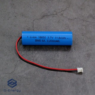 ถ่านชาร์จ Li-ion 18650 3.7V  ความจุ 3,200mAh แบบแพคมีวงจรป้องกัน / Connector PH2.0 2Pin ถ่าน