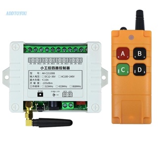 【3C】รีโมตคอนโทรลไร้สาย 433mhz DC12V 24V 220V 4CH สําหรับประตูโรงรถ