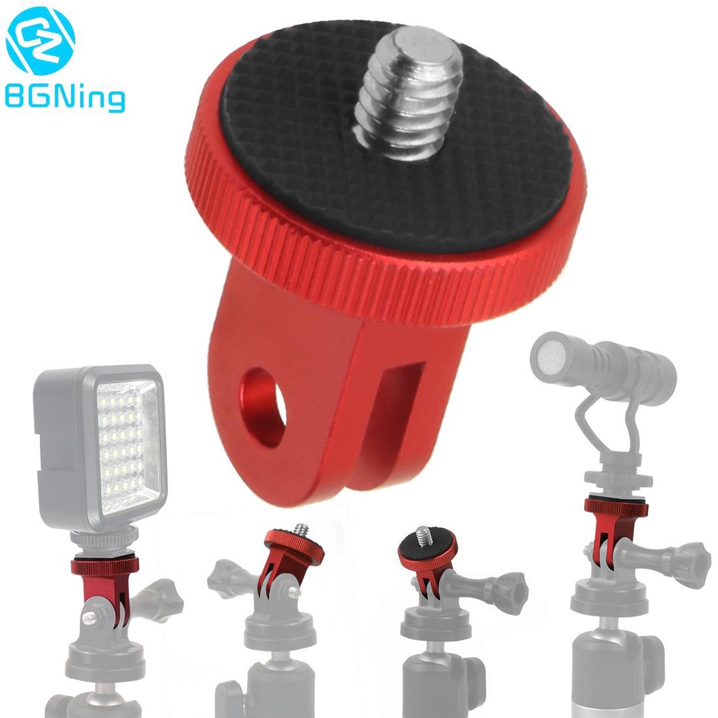 BGNING เข้ากันได้กับ Insta360 One R / GoPro 13 12 11 10 9 กล้องแอ็คชั่นขาตั้งกล้องขนาดเล็กหัวอะแดปเตอร์ 1/4 รู
