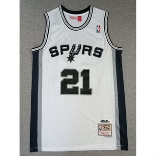 Nba San Antonio Spurs No. เสื้อกีฬาบาสเก็ตบอล ลายทีม Duncan 21 สีขาว สไตล์เรโทร