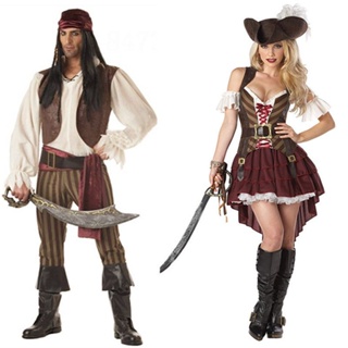 เครื่องแต่งกายคอสเพลย์ Disney Pirates of the Caribbean สําหรับคู่รัก เหมาะกับงานปาร์ตี้ฮาโลวีน