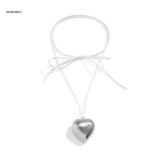 ✿ Heart Pendant Necklace Heart Choker Long Chain Love Necklaces Men Women Chocker