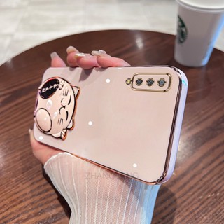 เคสโทรศัพท์มือถือ TPU นิ่ม ขอบตรง ลายแมวน่ารัก 3D สําหรับ Samsung A7 2018 A50 A50S A30S A70 A750