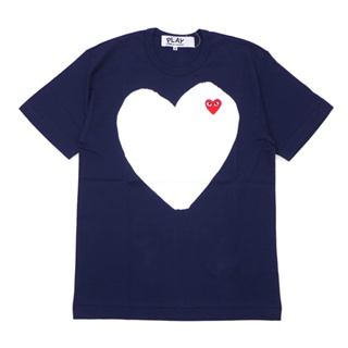 เสื้อยืดแขนสั้นลําลอง ผ้าฝ้ายแท้ พิมพ์ลาย CDG Rei Natsukawa Kubo PLAY สีฟ้า สีขาว สําหรับผู้ชาย และผู้หญิง