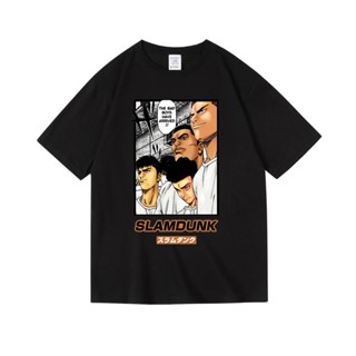 S-5XL เสื้อยืดผ้าฝ้ายพรีเมี่ยม เสื้อยืดแขนสั้น คอกลม ผ้าฝ้ายแท้ พิมพ์ลาย Slam Dunk Sakuragi Xiangbei แฟชั่นฤดูใบไม้ผลิ แ