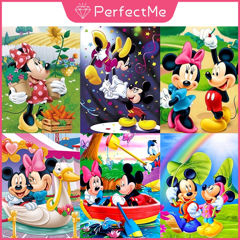 (พร้อมส่ง) ภาพวาดปักเพชรครอสติส ตามตัวเลข รูปมิกกี้เมาส์ สไตล์โมเดิร์น เรียบง่าย ขนาดเล็ก 30x40 ซม. สําหรับตกแต่งบ้าน ห้องนั่งเล่น 卡通 5244