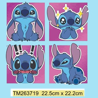 แผ่นสติกเกอร์ไวนิล พิมพ์ลายการ์ตูน Lilo &amp; Stitch ซักทําความสะอาดได้ สําหรับตกแต่งเสื้อผ้า DIY