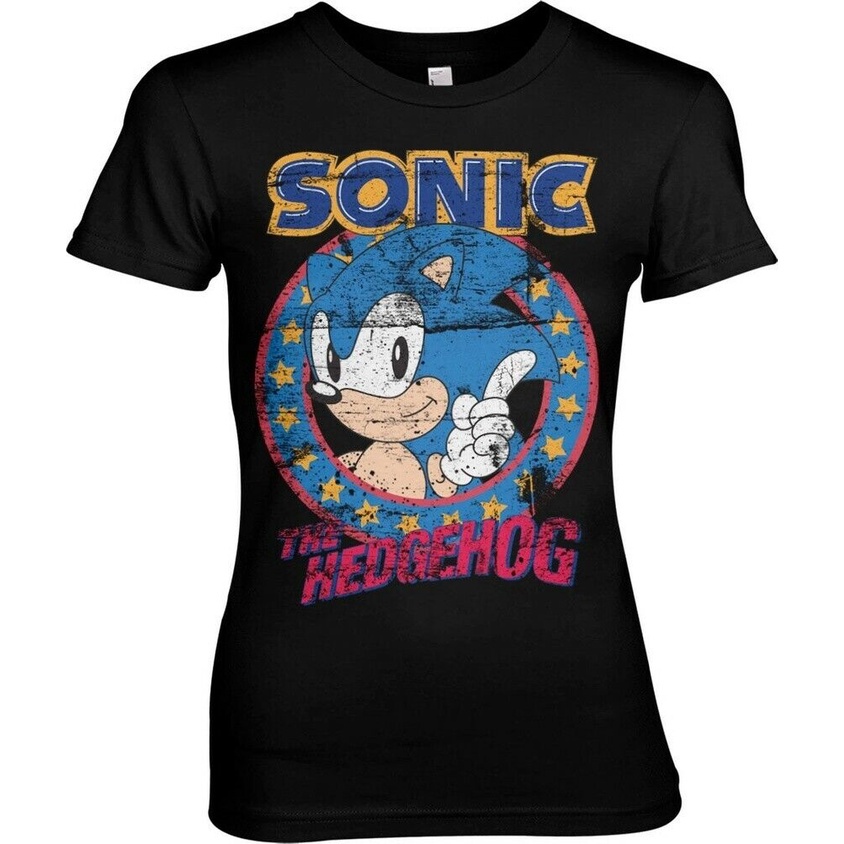 เสื้อยืด พิมพ์ลาย Sonic The Hedgehog Girly สําหรับผู้หญิง ผ้าฝ้ายแท้