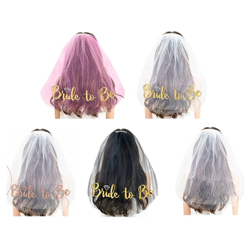 Zzz Bachelorette Party Veil เจ้าสาว To- Be Veil เจ้าสาวสําหรับงานแต่งงานผ้าคลุมหน้าสั้น