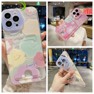 เคสโทรศัพท์มือถือนิ่ม แบบใส ลายหน้ายิ้ม พร้อมช่องใส่บัตร สําหรับ Vivo Y77 Y55 Y77E Y76 Y76S Y74S Y75 Y33S Y52T 5G 2022 Y55S 2023 Y10S Y51S Y33E Y51 Y51A Y50 Y30