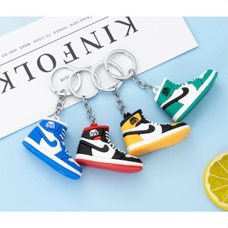 Aj1 Mini Three Dimensional Keyring With 3d Flexible Rubber Pendant For Basketball / Gift Decoration In Stock YM