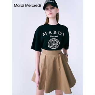 Mardi Mercredi เสื้อยืด คอกลม แขนสั้น ผ้าฝ้ายแท้ พิมพ์ลาย ทรงหลวม สไตล์เกาหลี แฟชั่นฤดูร้อน สําหรับผู้ชาย และผู้หญิง