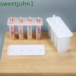 Sweetjohn แม่พิมพ์ทําไอศกรีมนํากลับมาใช้ใหม่ได้ 4 ช่อง Diy