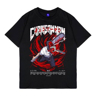 tshirt Ag เสื้อยืดแขนสั้นลําลอง ทรงหลวม พิมพ์ลายอนิเมะ Chainsaw Man DENJI พลัสไซซ์ แฟชั่นสําหรับผู้ชาย และผู้หญิง(S-5XL)