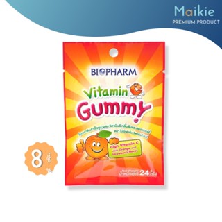 Biopharm Vitamin C Gummy ไบโอฟาร์ม กัมมี่ ผสมวิตามินซี กลิ่นส้มและสตรอเบอร์รี่ (24 g.)