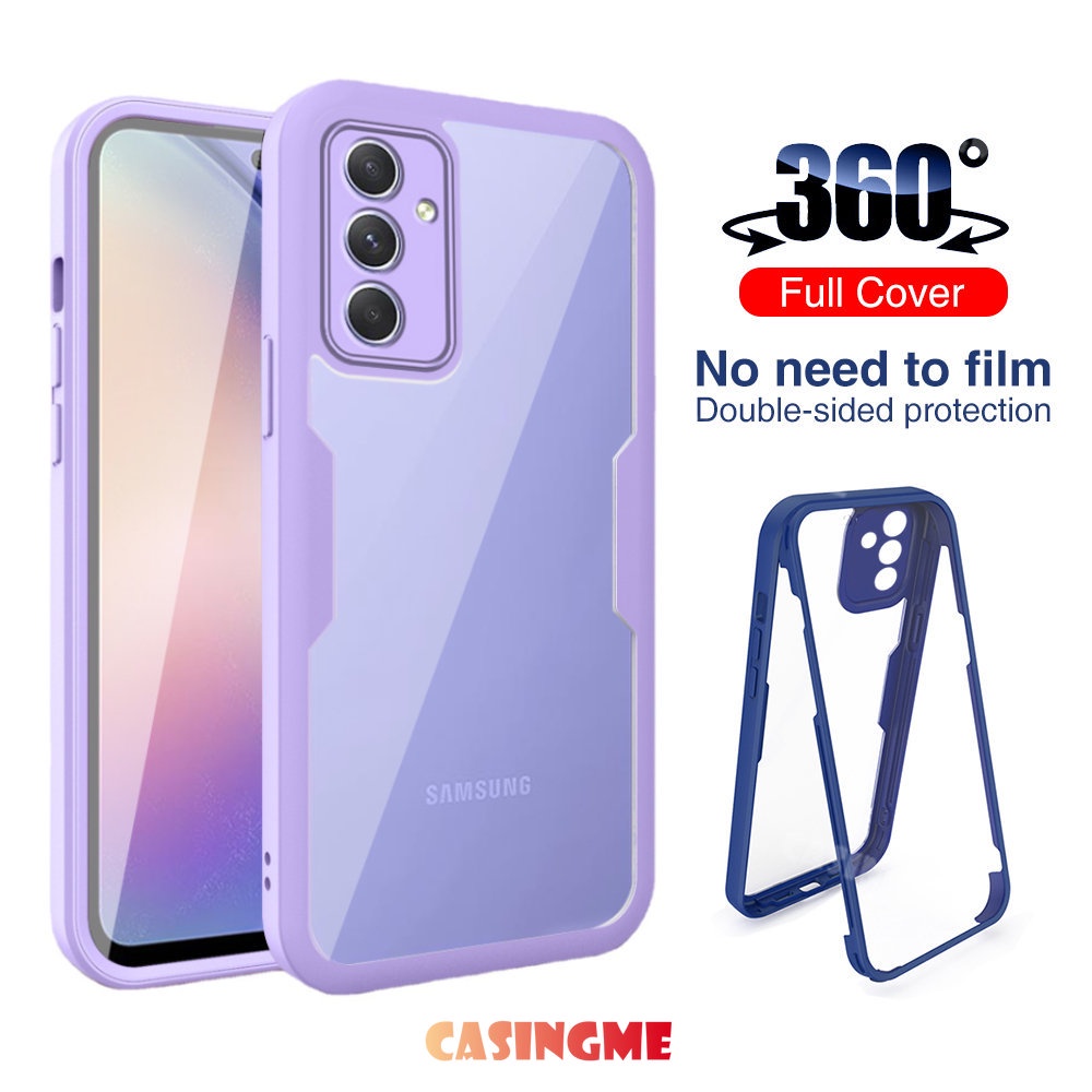 เคสโทรศัพท์มือถือแบบใส สองด้าน กันกระแทก สําหรับ Samsung A55 A25 A35 A15 A54 A34 A14 5G 360 Galaxy A