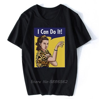 [S-5XL] เสื้อยืดลําลอง แขนสั้น พิมพ์ลาย Eleven I Can Do It ROSIE THE RIVETER สีขาว แฟชั่นฤดูร้อน สําหรับผู้ชาย และผู้หญิ