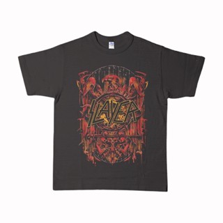 [S-5XL]เสื้อยืด พิมพ์ลายวงดนตรี BAND SLAYER HELL EAGLE METAL สําหรับผู้ชาย