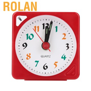 Rolan Mini Travel Table Alarm Clock Quartz LED Light with Snooze Function Battery Operated