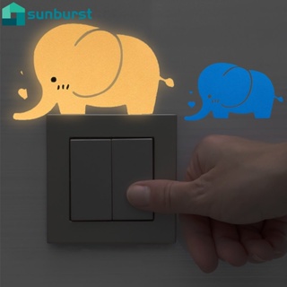 Cartoon Little Elephant Luminous Switch Sticker Glow in the Dark Wall Stickers Home Decor Kids Room Decoration Sticker Decal