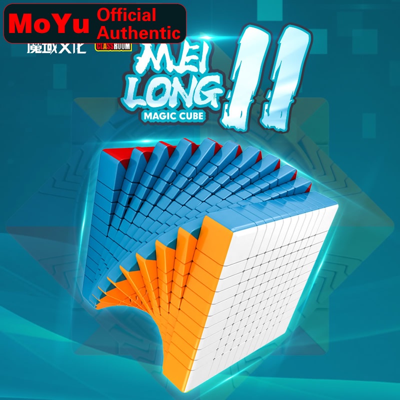 Moyu ของเล่นรูบิค MFJS Meilong Magic Speed Cube Stickerless 11x11 11x11 Cubo Magico Puzzle