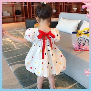 Girls dress summer dress colorful polka dot cute princess dress Western style girl dress 2023 new baby dress