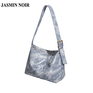 Jasmin NOIR กระเป๋าถือ กระเป๋าสะพายไหล่ ผ้ายีน เรียบง่าย สําหรับสตรี