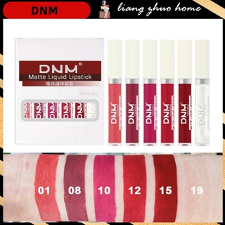 Dnm ลิปสติก ลิปกลอส เนื้อแมตต์ กํามะหยี่ ให้ความชุ่มชื้น กันน้ํา ติดทนนาน 6 สี ต่อชุด