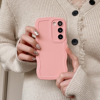 เคสโทรศัพท์มือถือ ซิลิโคนนิ่ม สีพื้น สีชมพู แฟชั่นหรูหรา สําหรับ Samsung S20 Plus S20 S22 S21 S23 Ultra S21 FE S23 Plus