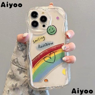 ✅เคสป้องกัน สีรุ้ง สําหรับ Apple Promax xsเคสป้องกันโทรศัพท์มือถือใส แบบนิ่ม ลายหน้ายิ้ม กันกระแทก สําหรับ Apple Iphone 8p 12 Xr 13 14 711 RFVS