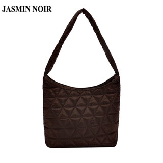 Jasmin NOIR กระเป๋าสะพายไหล่ กระเป๋าถือ ผ้าฝ้าย ลายดวงจันทร์ เรียบง่าย สําหรับสตรี