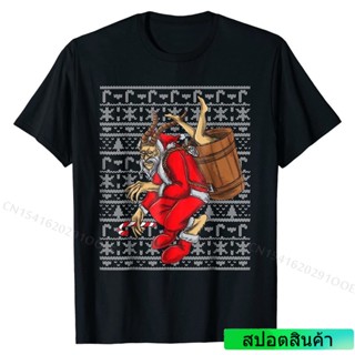 [S-5XL]เสื้อยืดผ้าฝ้ายพิมพ์ลาย Ugly Christmas ลําลองสําหรับผู้ชาย