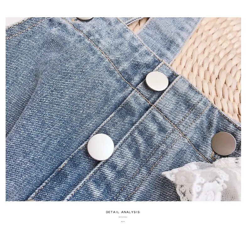 🔥 เอี๊ยมรุ่นใหม่ล่าสุด 🔥 เอี๊ยมยีนส์เด็กกระดุมเงินแฟชั่นสุดจ๊าบกระดุมโชว์ด้านหน้า4เม็ด สายปรับได้2ระดับ - รูปที่ 4