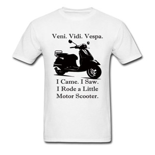 ขายLyzh Veni Vidi Vespa! เสื้อยืด ผ้าฝ้าย พิมพ์ลาย I Came I Saw I Conquered สีดํา สีขาว สําหรับผู้ชาย（S-5XL）