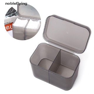 Nf กล่องเก็บแปรงแต่งหน้า สําลีแผ่น สองช่อง nobleflying